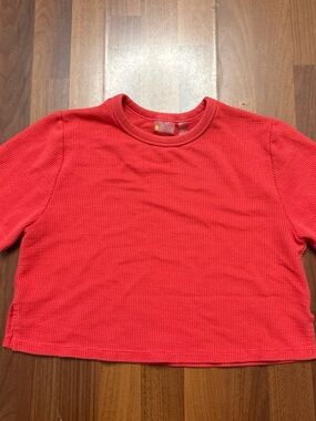 Zella Gertie Rose Waffle-Knit-Mesh Crop‎ Tee